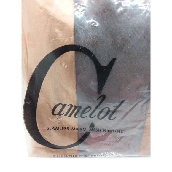 Vintage Camelot Seamless Micro Mesh Nylons Stockings Dark Coffee Canada - Picture 4 of 9